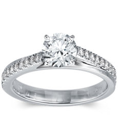 Intertwined Pavé Diamond Engagement Ring in Platinum (1/5 ct. tw.)